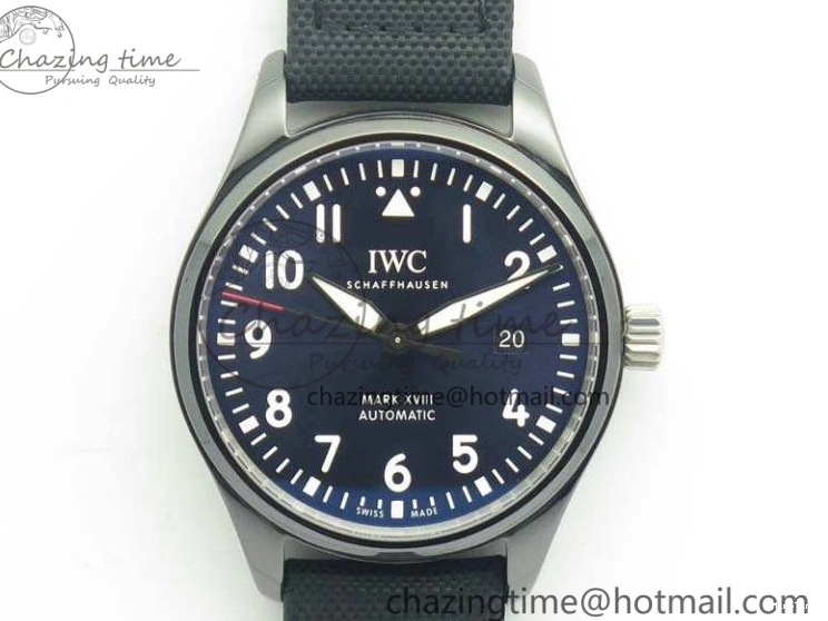 MIROTIME 0406 HighQuality Mark XVIII LAUREUS IW324703 Black Ceramic MKF Best Edition On Black Nylon Strap A 7218